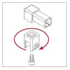 Glashalter geschlossen für Vierkantrohr 20 x 20 mm, 400836420xx