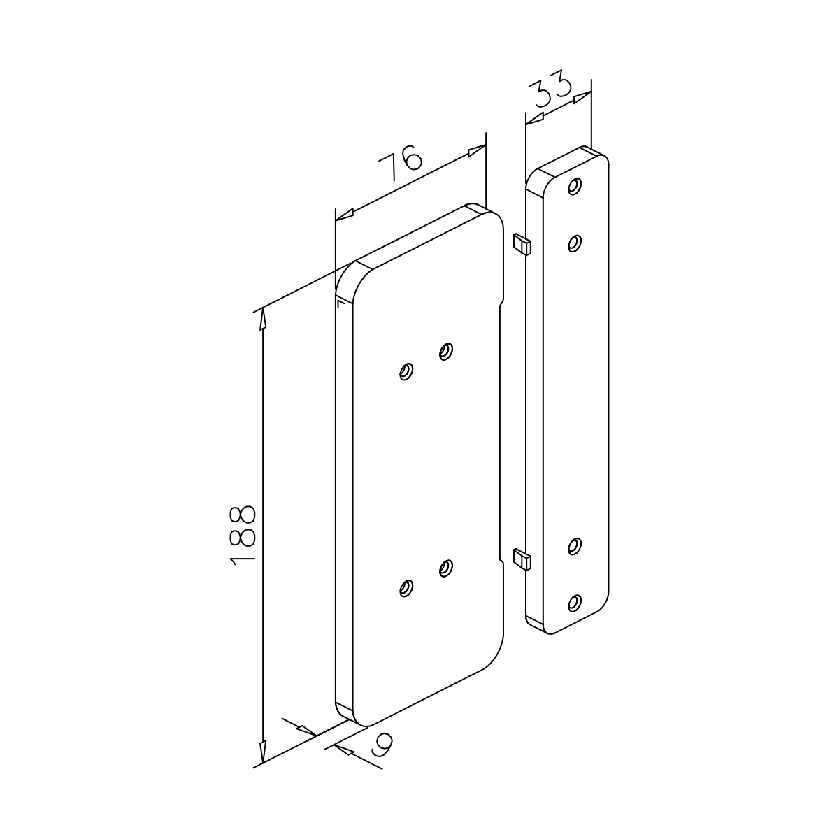 Montageplatte für Elektronisches Türschloss, 775100030xx00