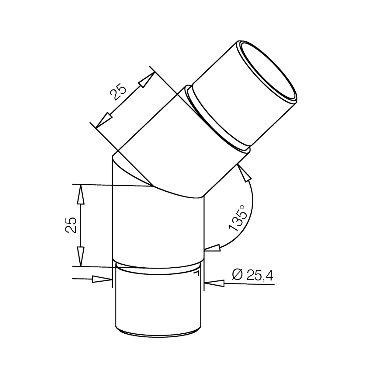 Rohrverbinder 135°, 110300xxxxx