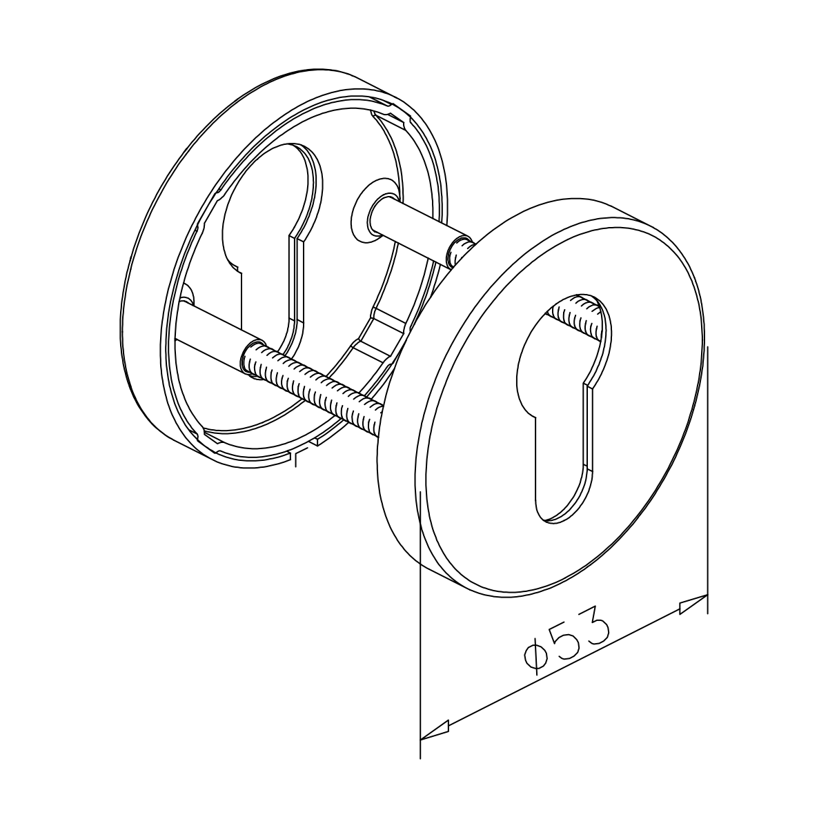 Rosette für Profilzylinder, 77452410050-xx