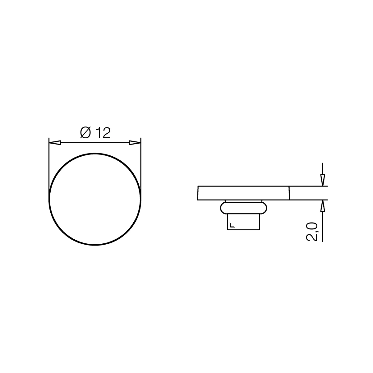 Schutzpuffer für Glasplatten, einsteckbar, 196010xxx00