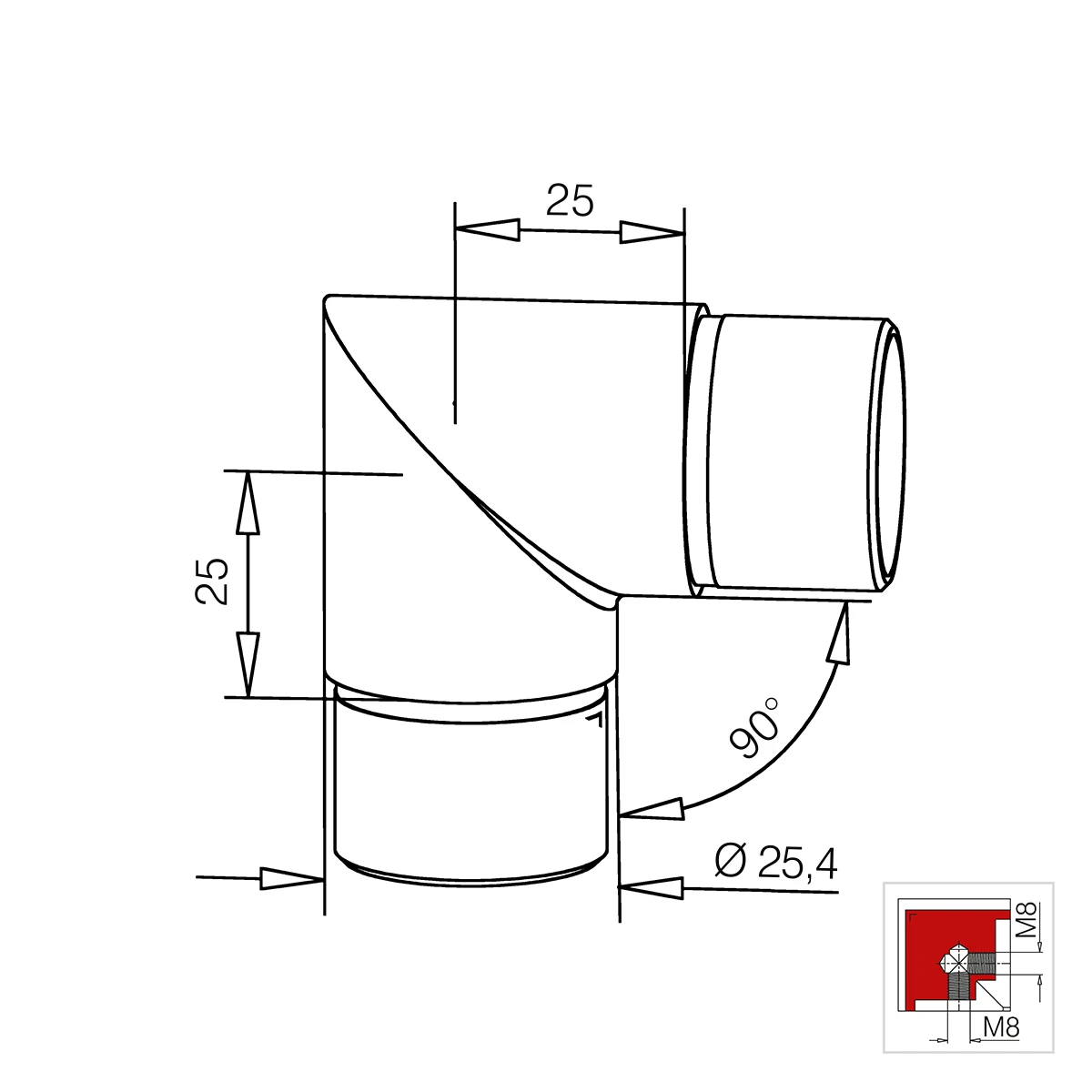 Rohrverbinder 90°, 110313xxxxx