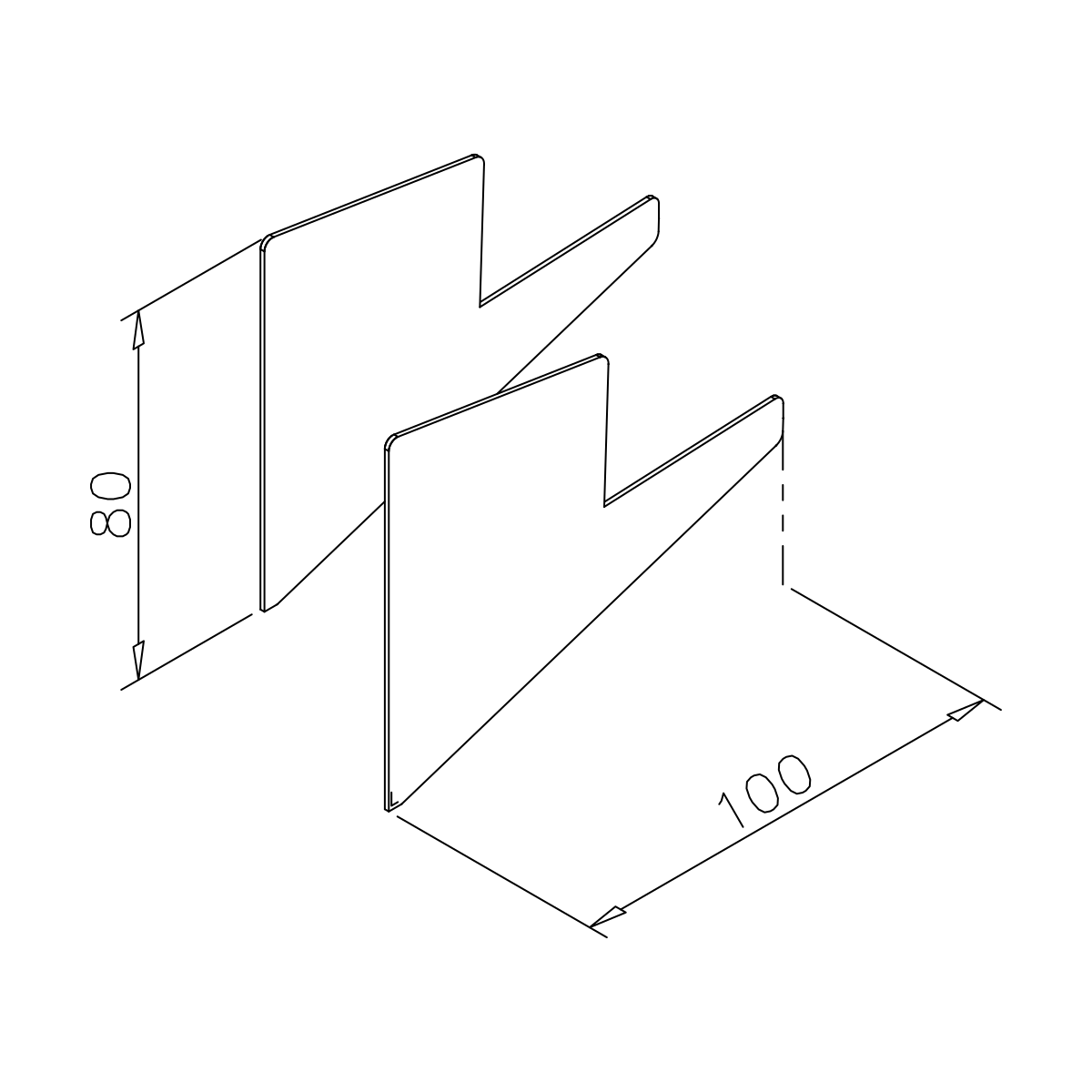 Endkappen für freitragendes Glasvordach, 77441271000-xx