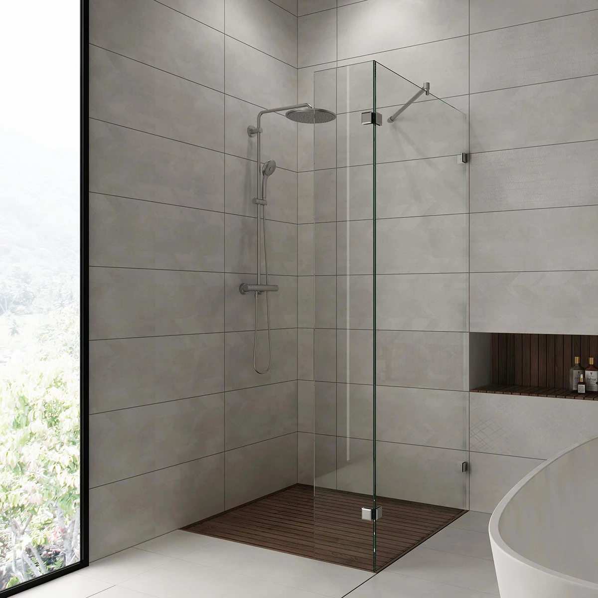 Halterung für Dusche - Wandmontage 45°, 296017019xx