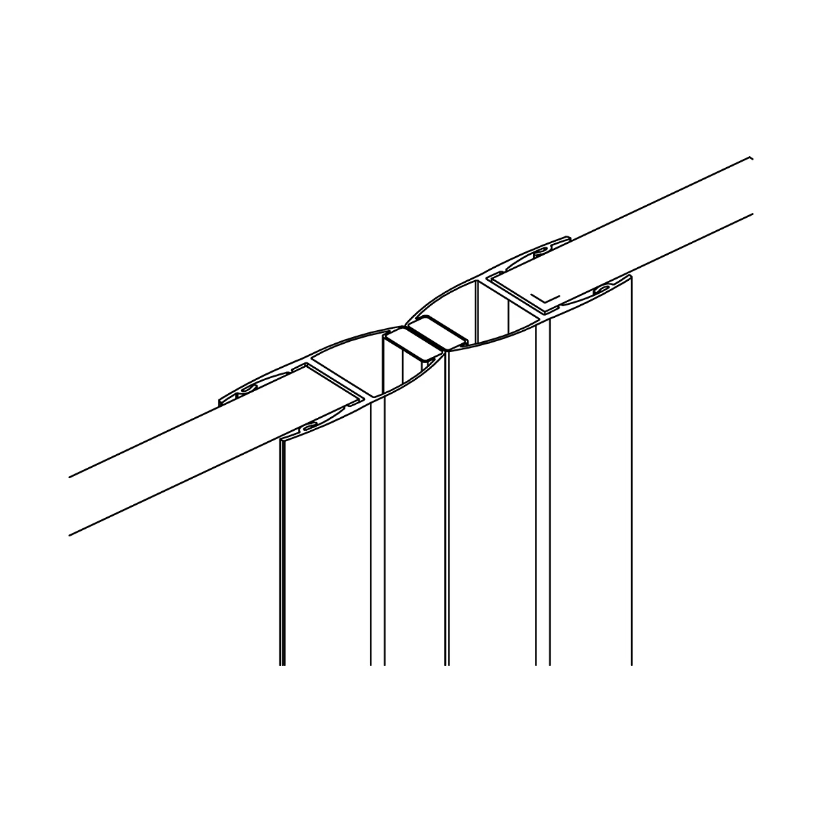 Magnetschließleiste 180° für Glastür, 194040180xx