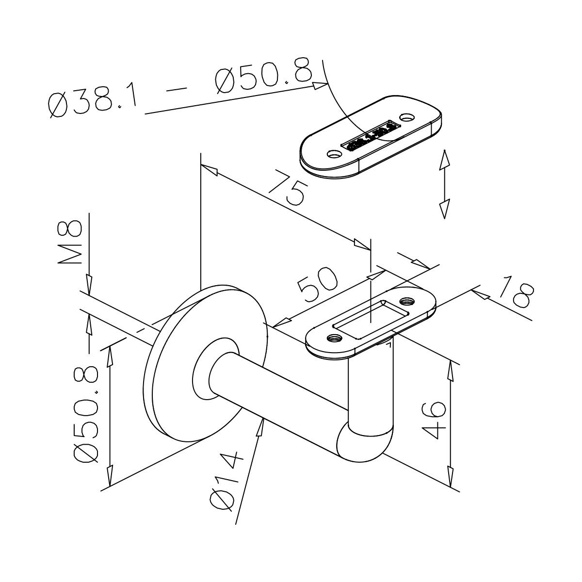 Handlaufstütze, 110120xxxxx
