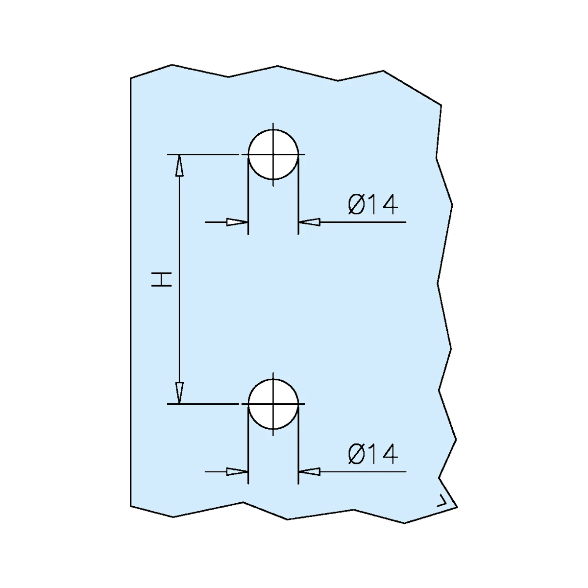 Türgriff nach Maß 90°, 47x109xxx12