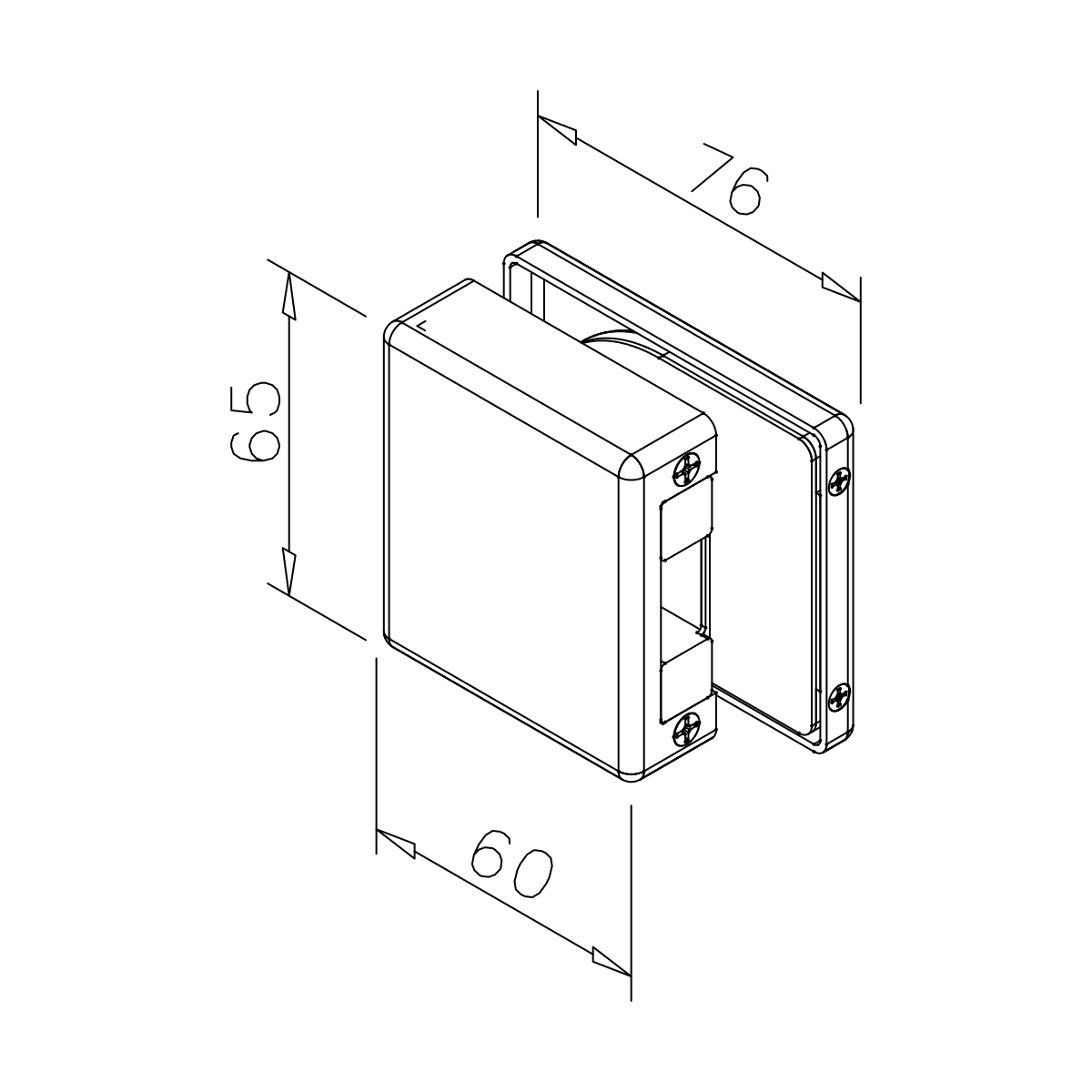 Gegenkasten für Glastürschloss, magnetisch, 7745223100012