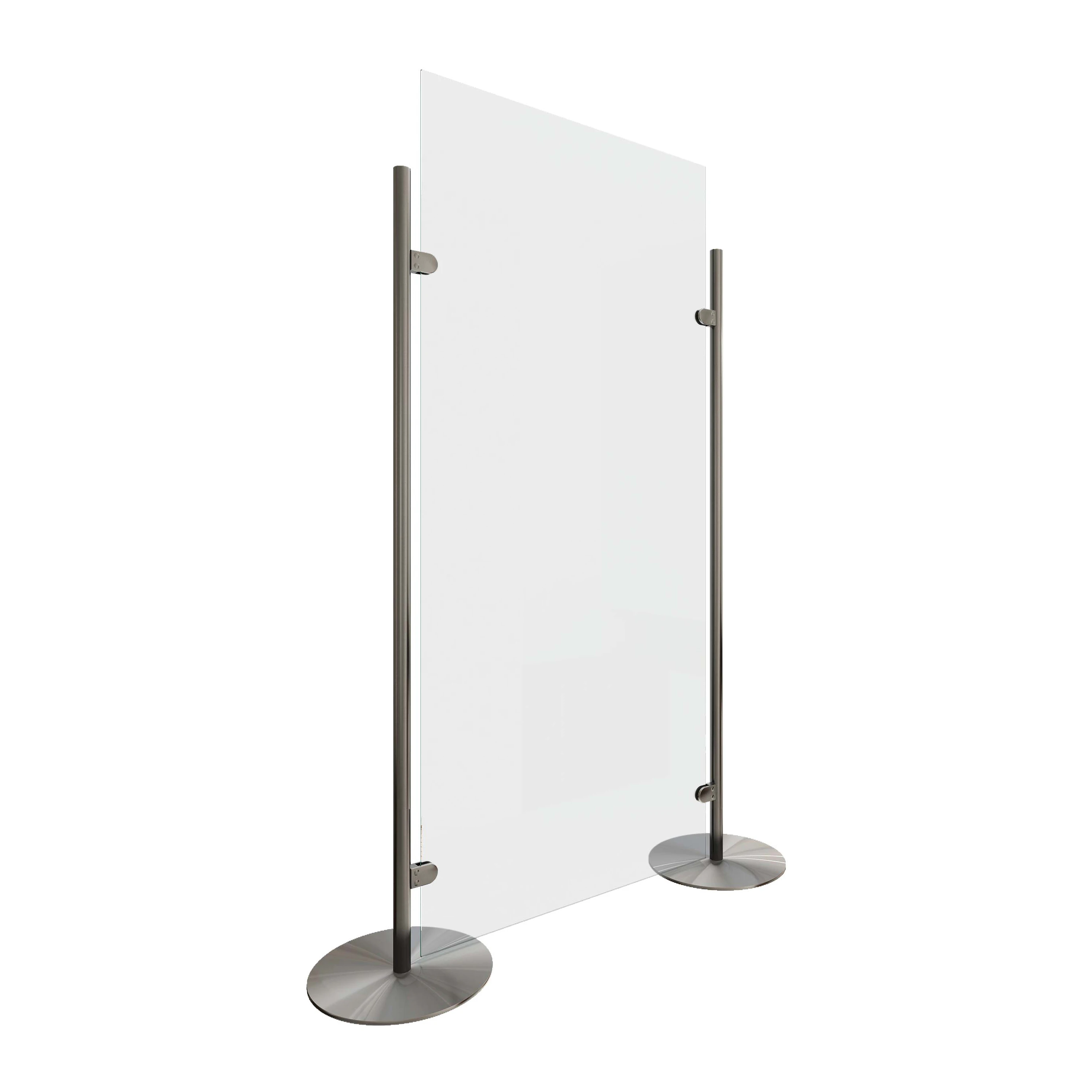 Mobile Hygieneschutzwand aus Glas mit rundem Fuß, 7720845003820