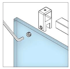 Glashalter offen für Vierkantrohr 20 x 20 mm, 400835420xx