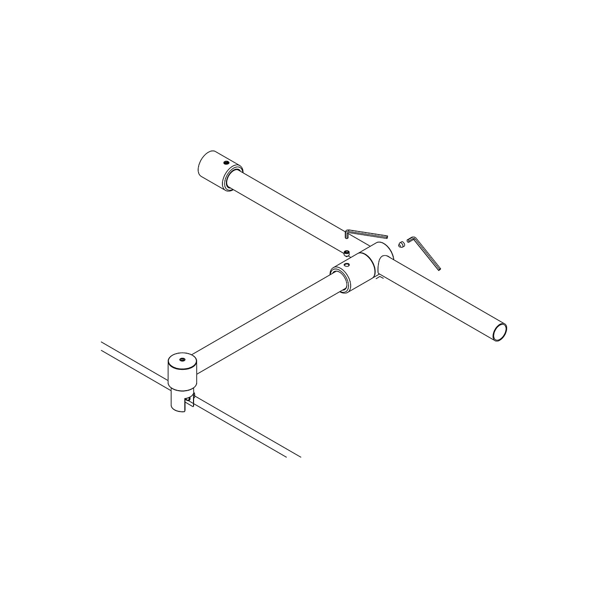 Stabilisierungsstange mit T-Stück für Duschwand, 296016019xx