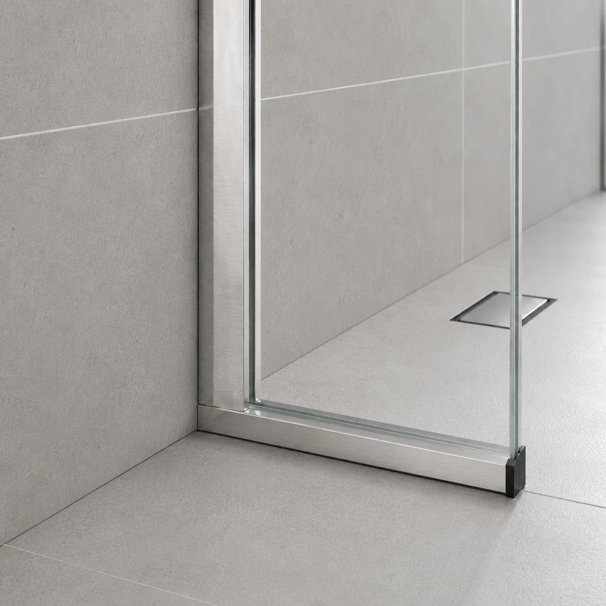 Bodenanschlussprofil für Walk-In-Dusche aus Aluminium, 77493114220-xx