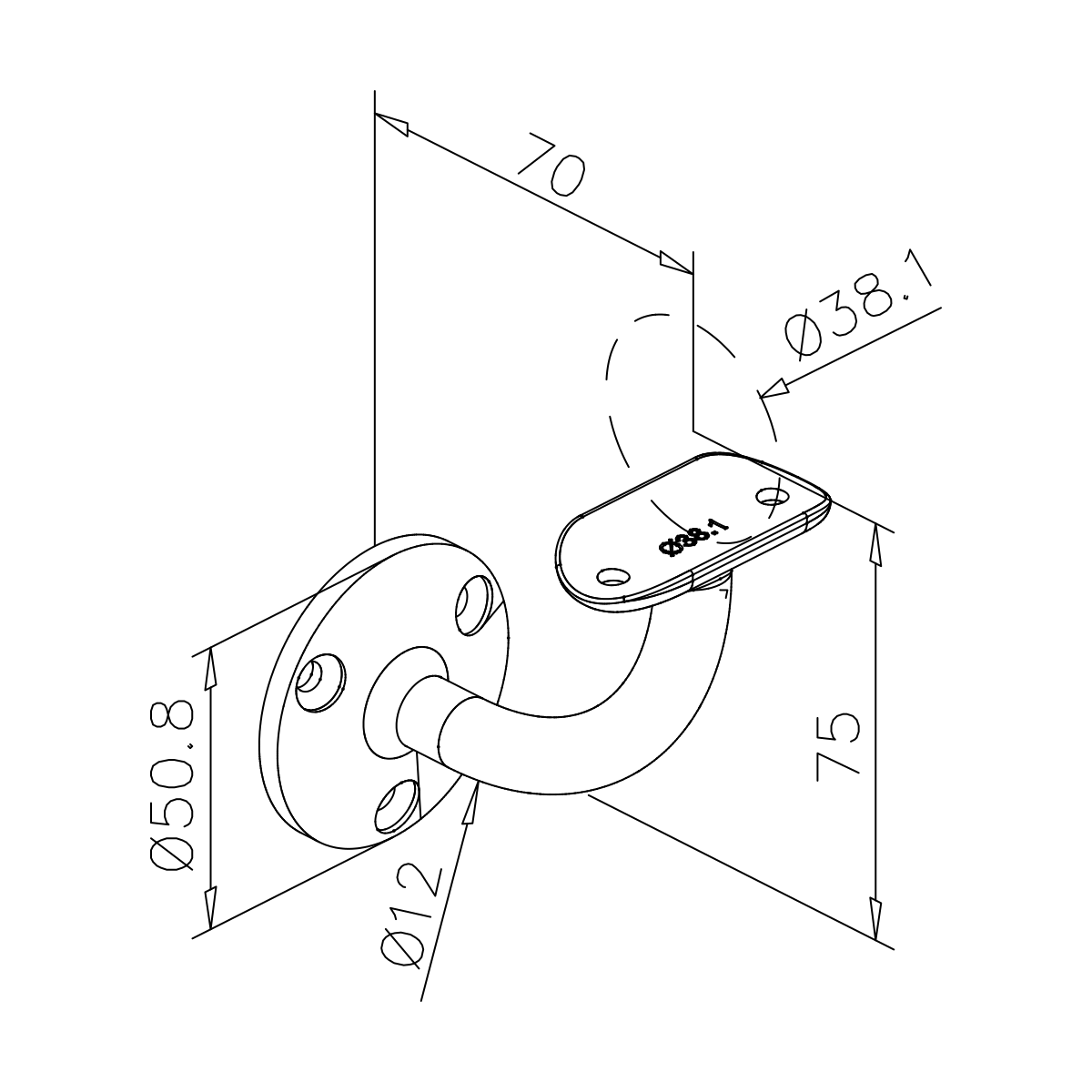 Handlaufstütze, 110111xxxxx