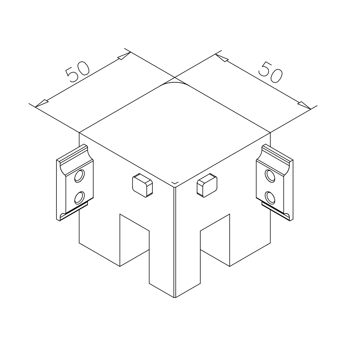 Eckverbinder 90° für Laufschiene Willemine, 461870090xx