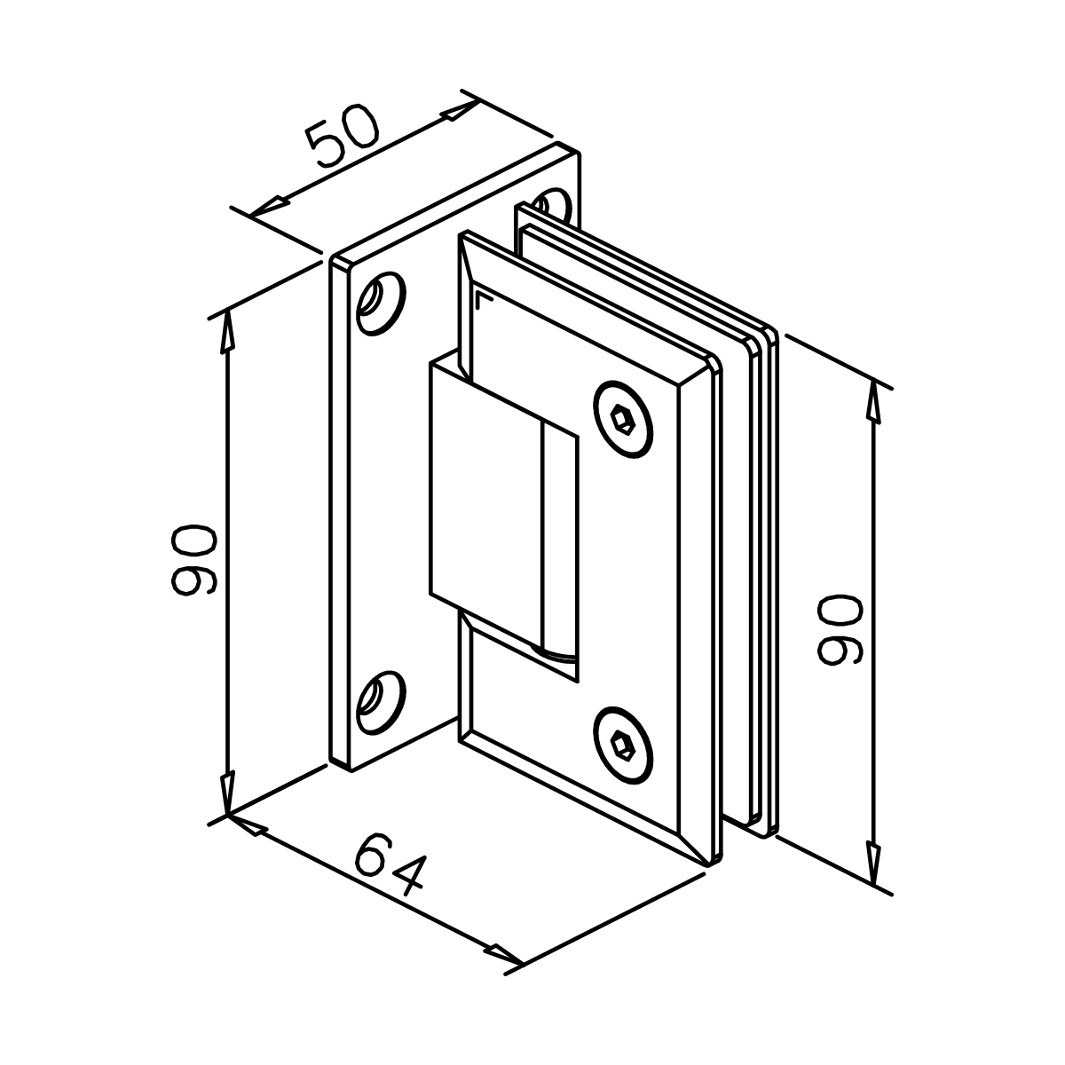 Glastür Scharnier, 413x12xxxxx