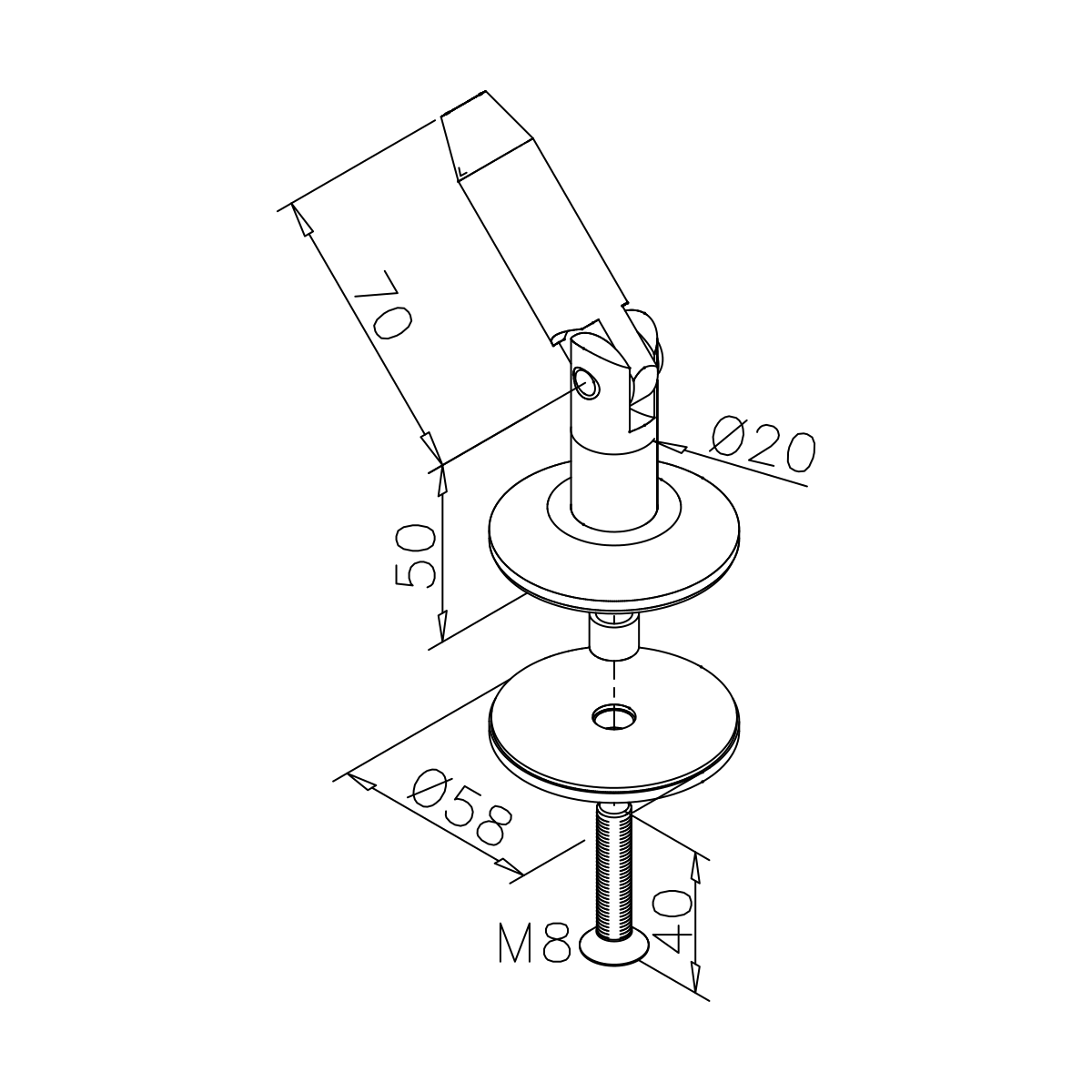 Glasvordach Punkthalter, 7744020201012
