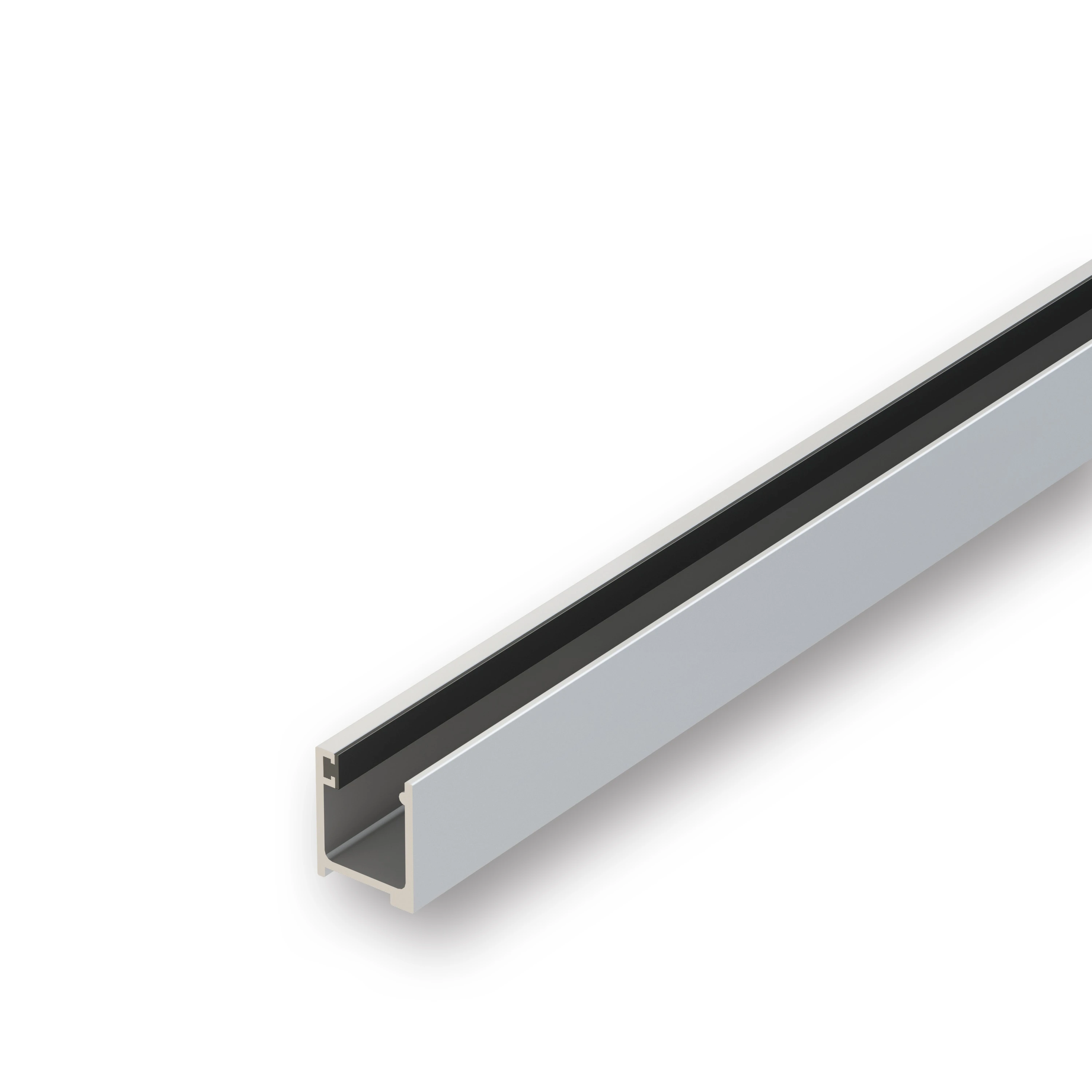 Aluminium U-Profil für Glastrennwände inkl. Dichtung, 77491xxxxxx-xx