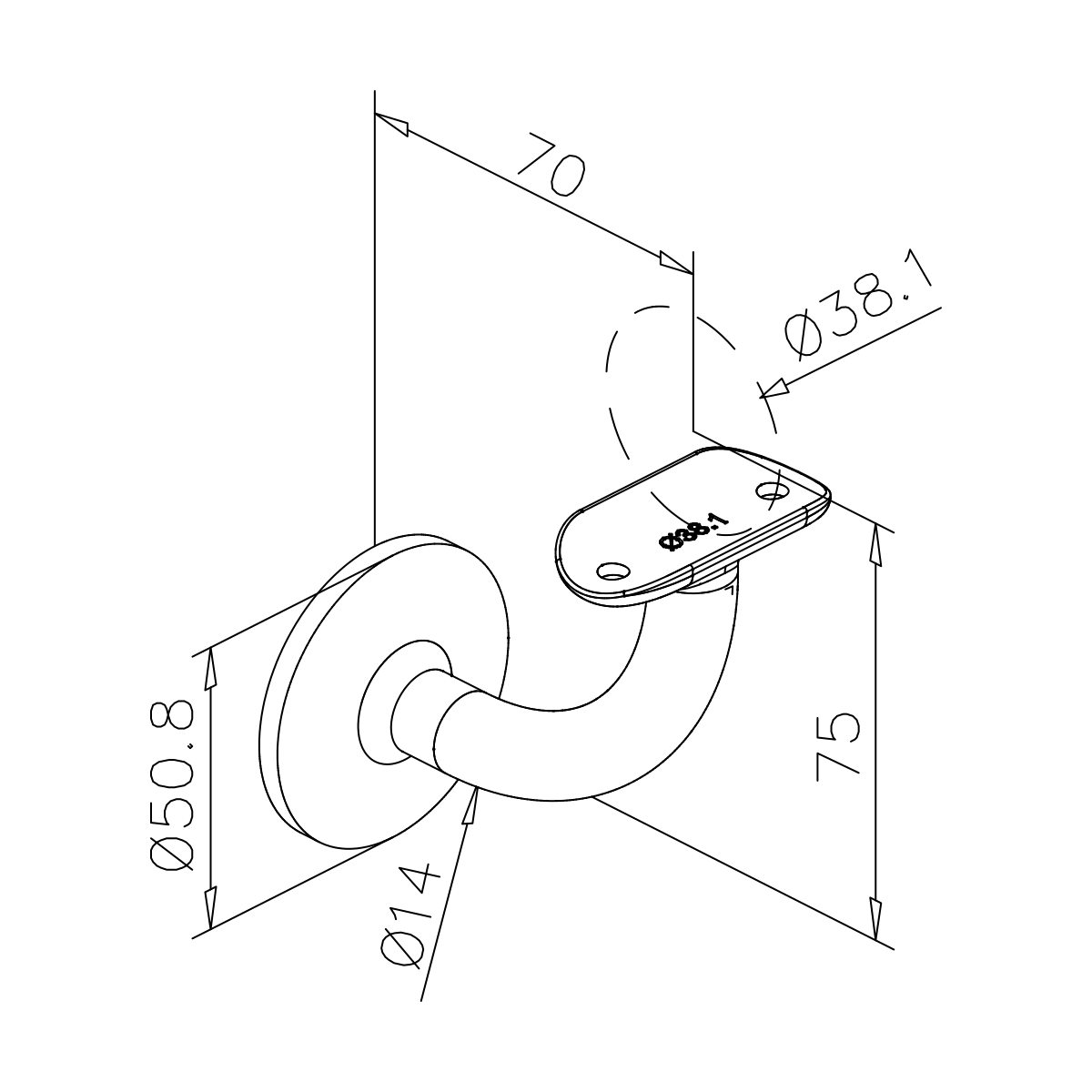 Handlaufstütze, 110112xxxxx