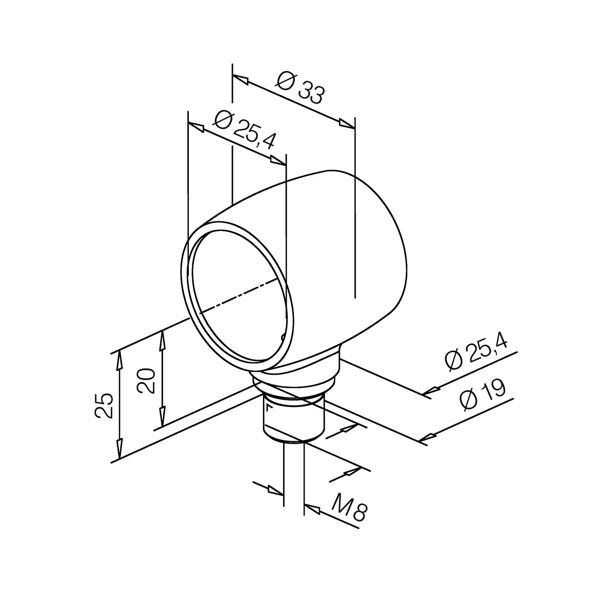 Kugelrohrverbinder mit 1 Abzw. 90°, 110217xxxxx