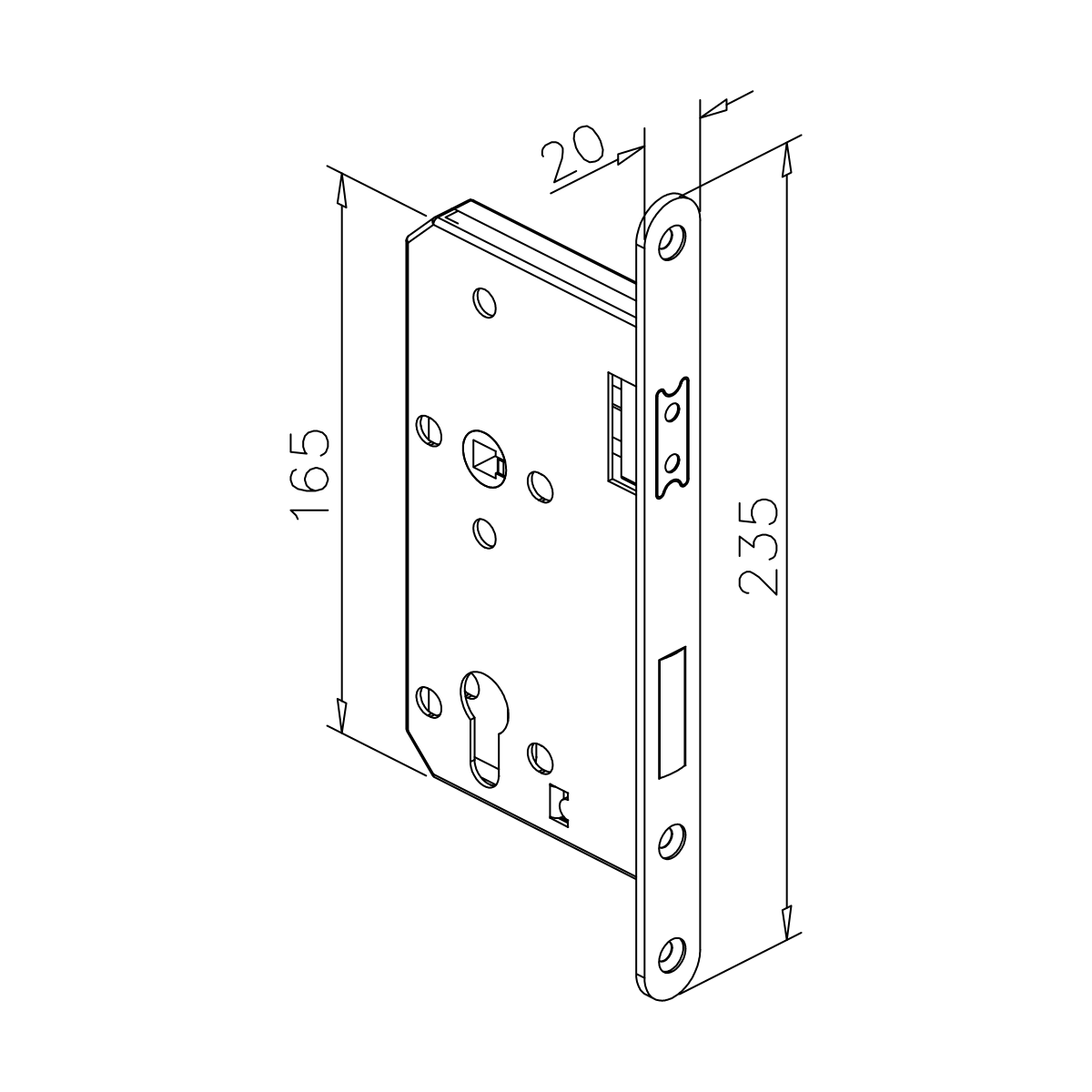 Steckschloss für Profilzylinder magnetisch, 7745243500012