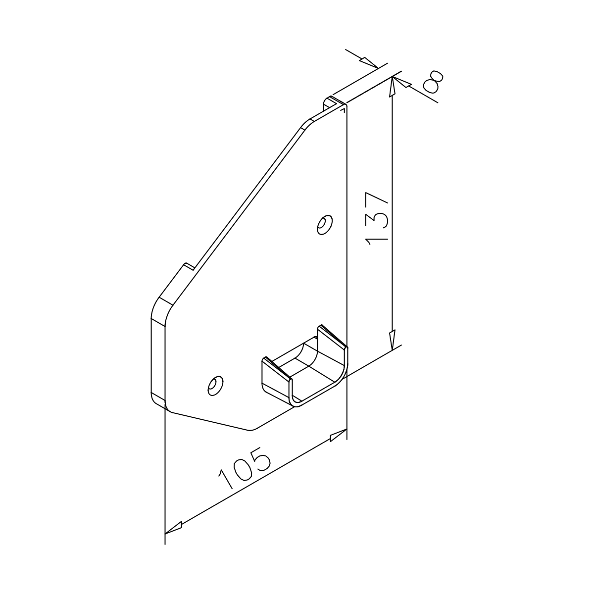 Endkappen für Glasvordach, freitragend, 7744123500046