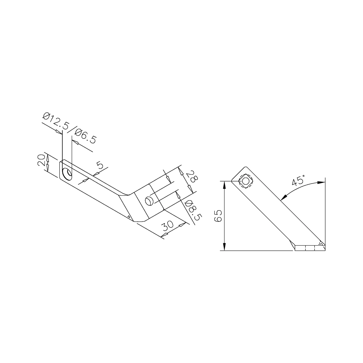 Winkelhalter 45°, 47411xxxx12