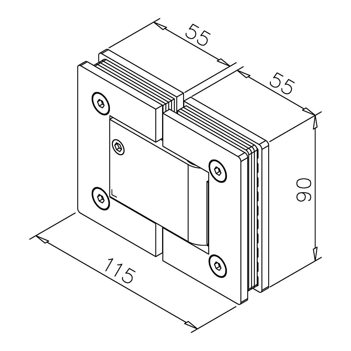 Glastürscharnier, hydraulisch, 414512xxxxx
