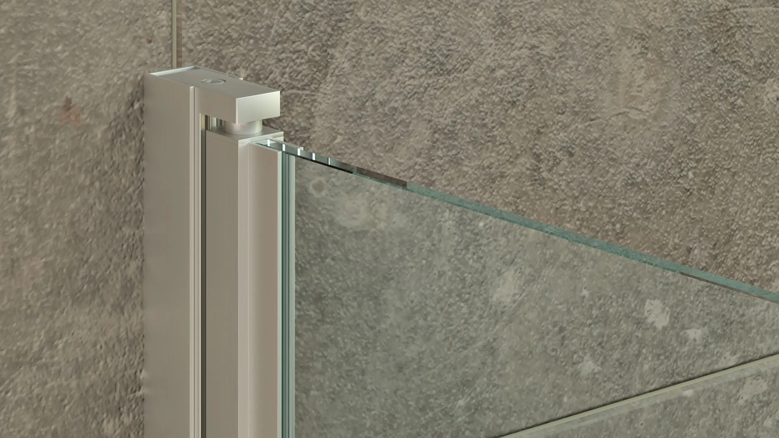 Badezimmer-Nischendusche-ANNA-Detail-Profil-silber-matt-eloxiert