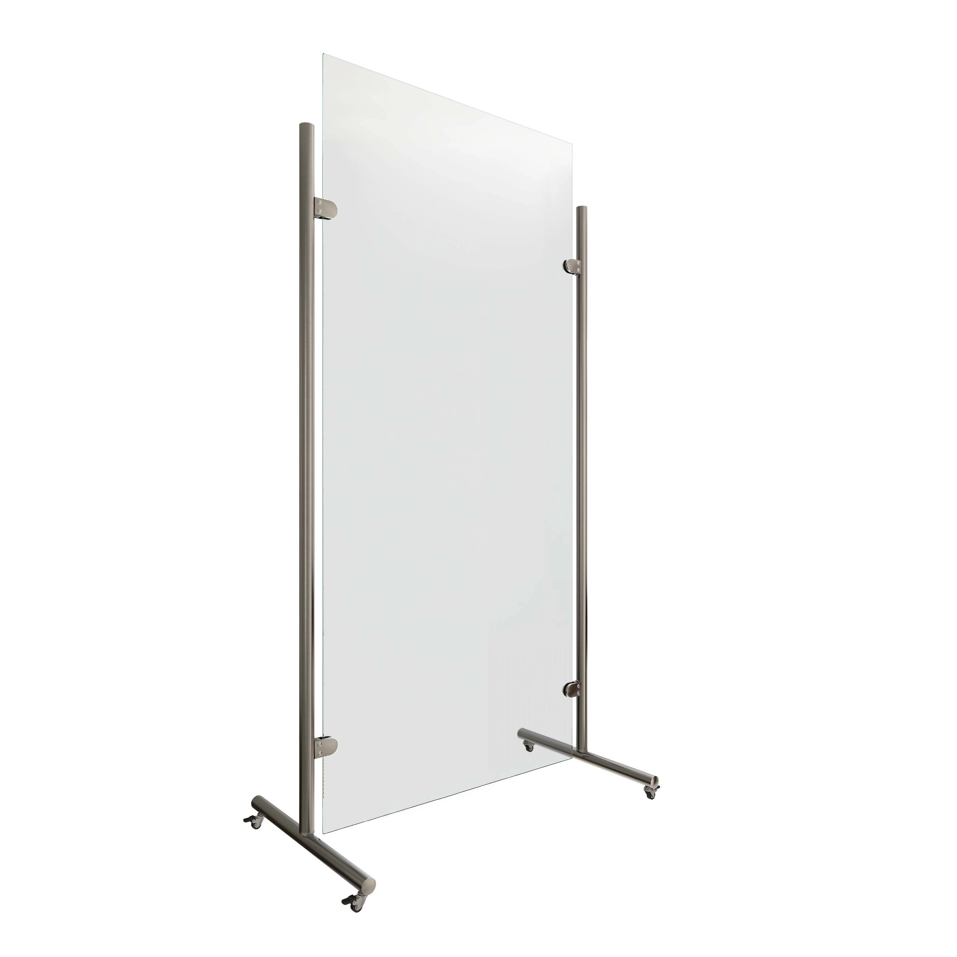 Mobile Hygieneschutzwand aus Glas mit Rollen, 208410038xx