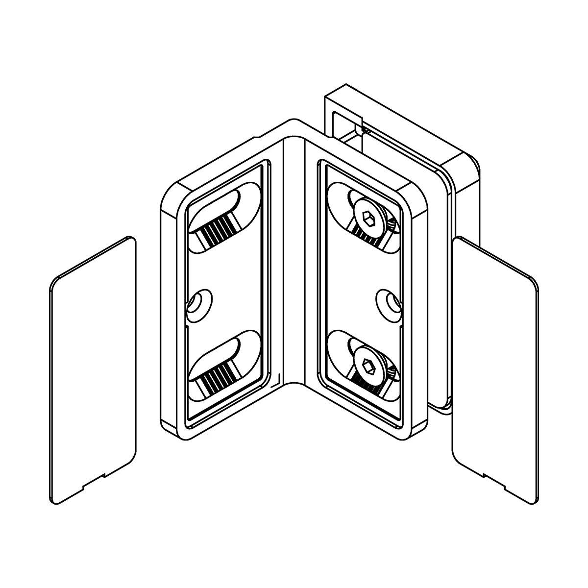 Glasverbinder 90°, 407012090xx