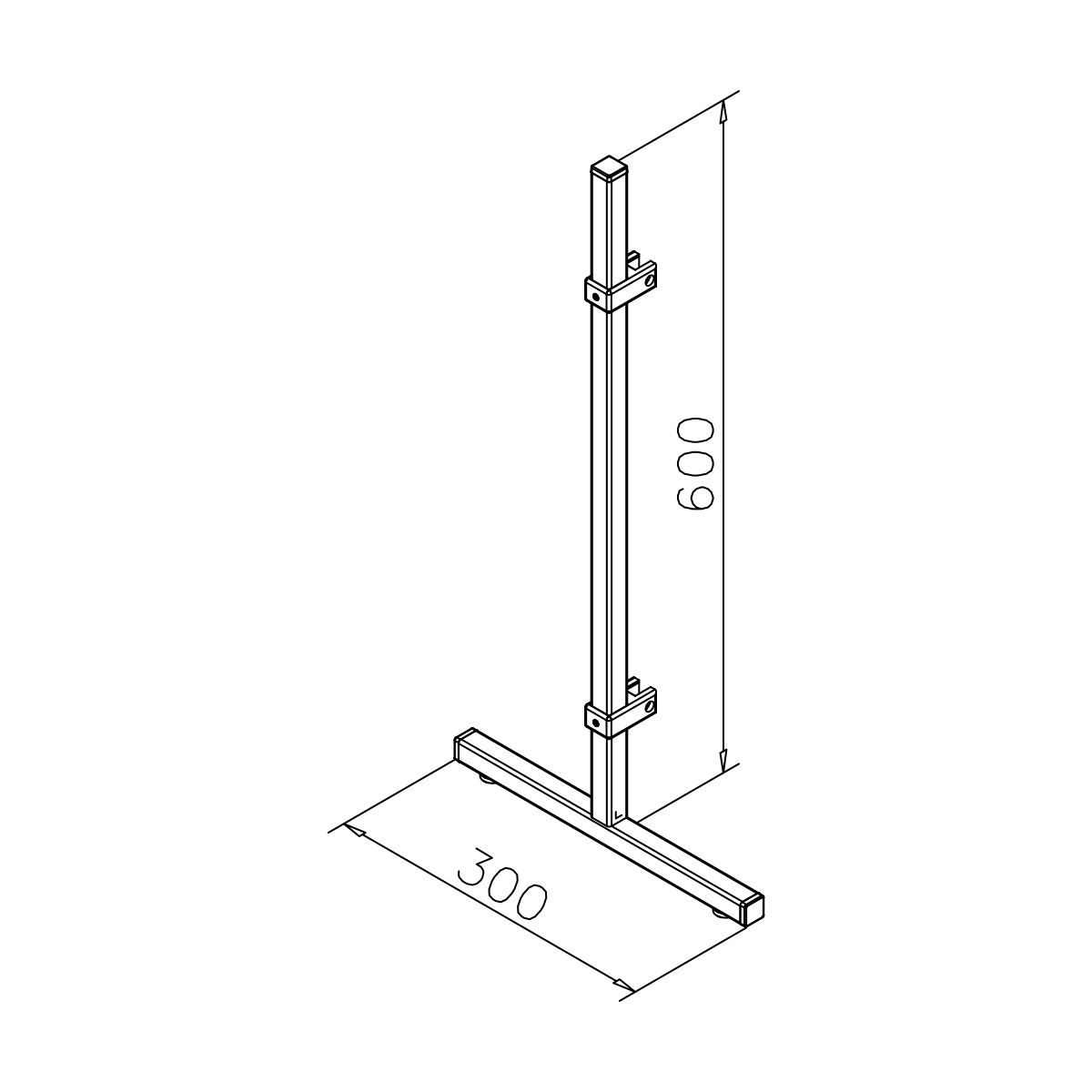Mobiler Hygieneschutzpfosten vierkant, 20168x420xx
