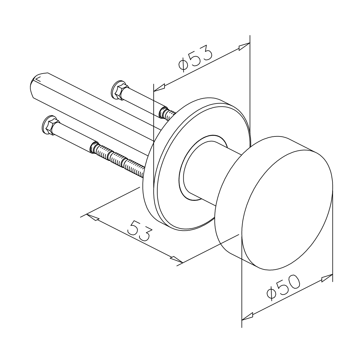 Türknopf auf Rosette, 77470302050-xx
