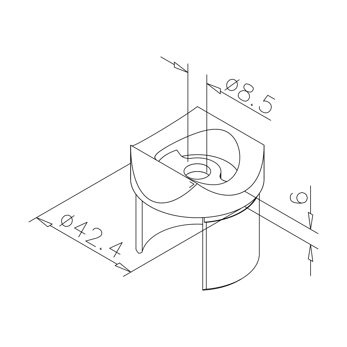 Rohradapter für Rohr Ø 42,4 mm, 77110728042