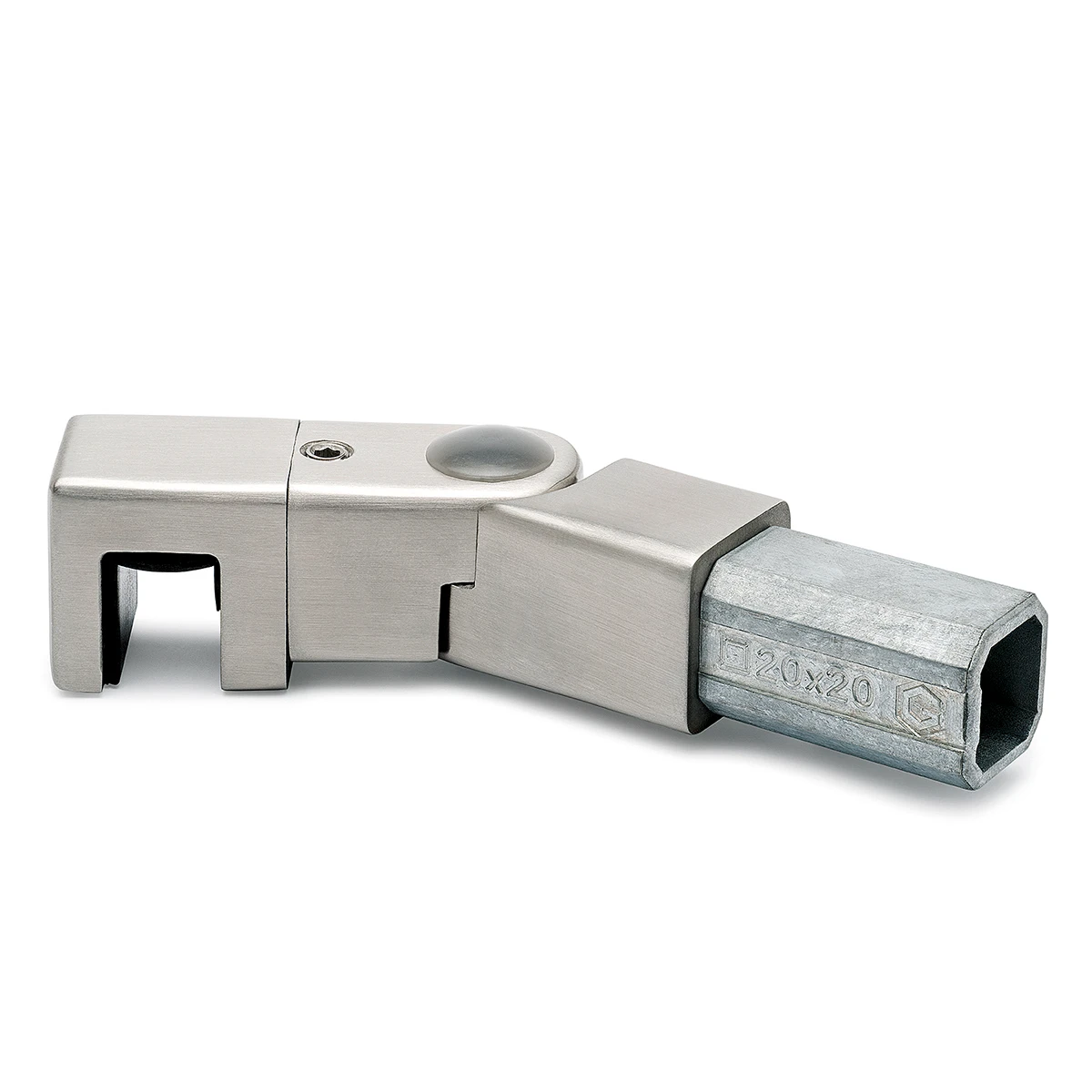 Glashalter für Vierkantrohr 20 x 20 mm, variabel, 400312420xx