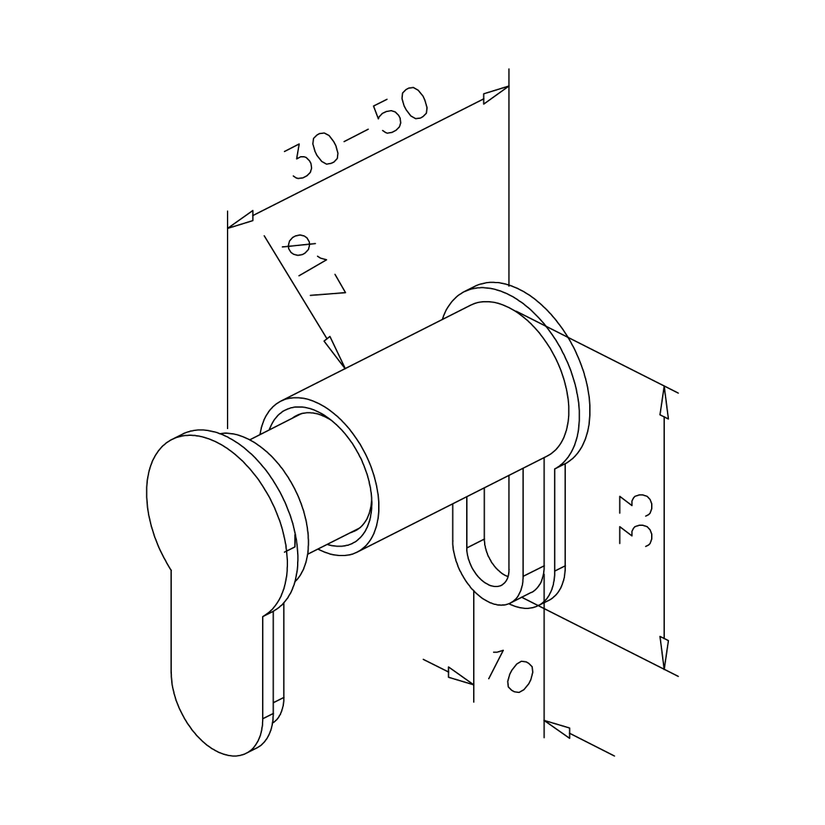 Blindzylinder für Glastürschloss, 7745271093000