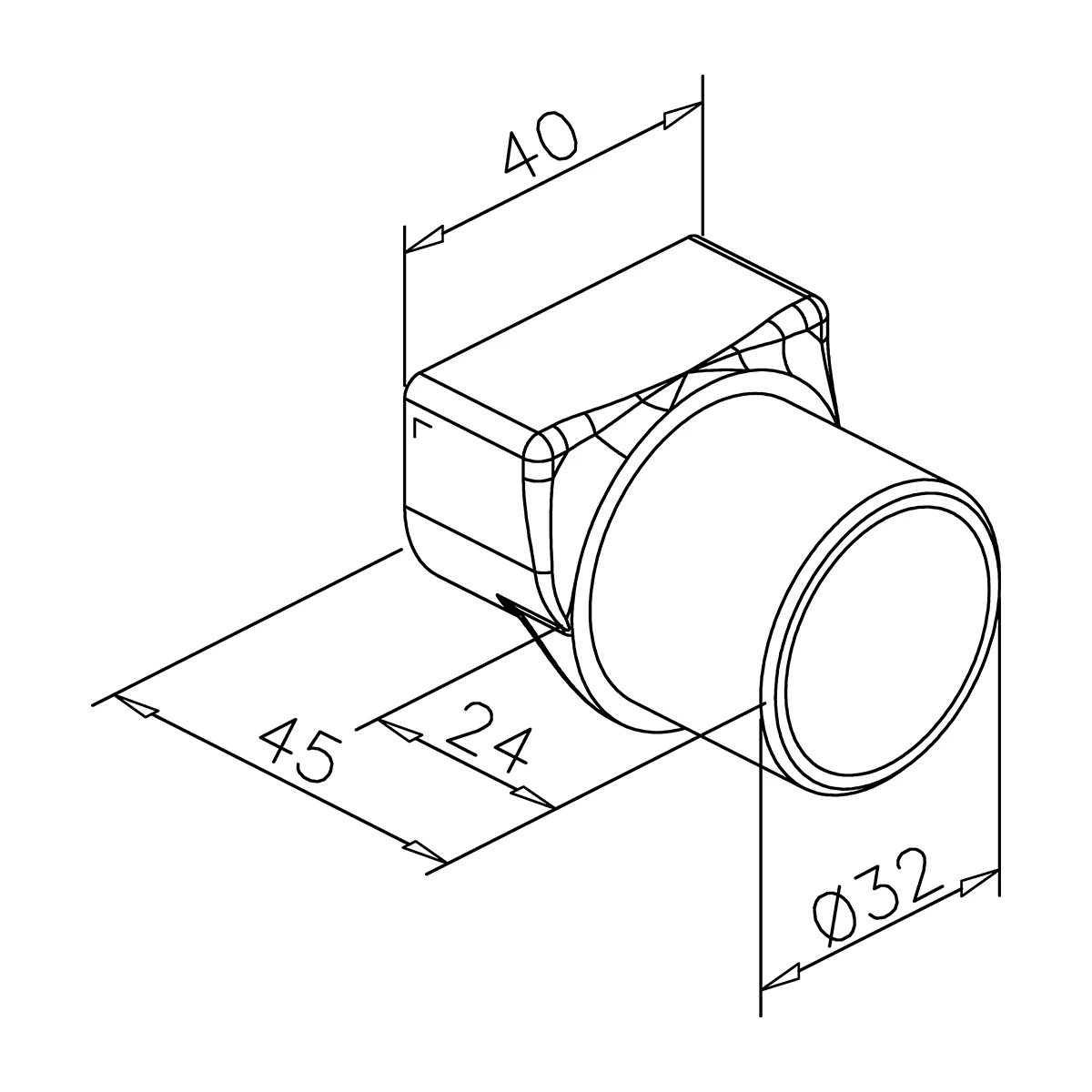Drainage Adapter für Glasvordach, freitragend, 7744126003200