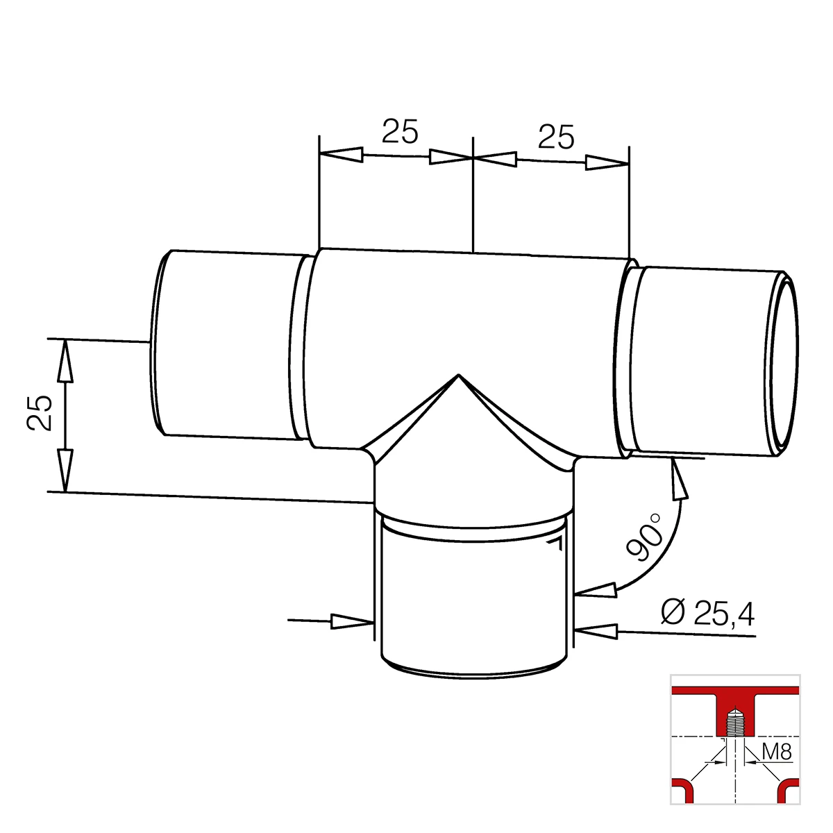 Rohrverbinder T, 110307xxxxx