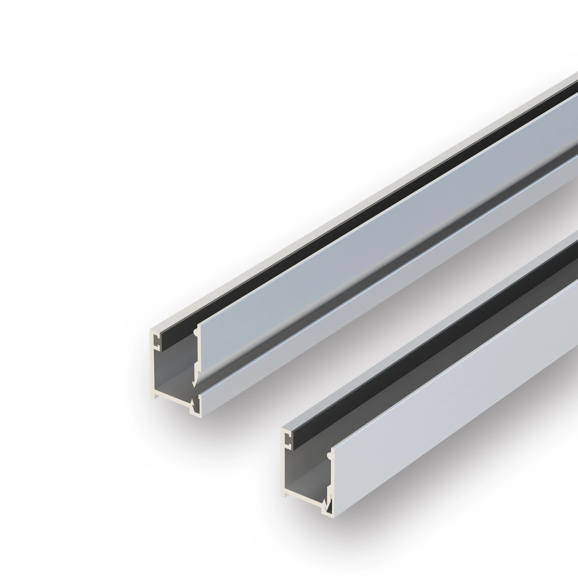 Aluminium U-Profil zweiteilig für Glastrennwände & Zargentüren, 77492xxxx00-xx