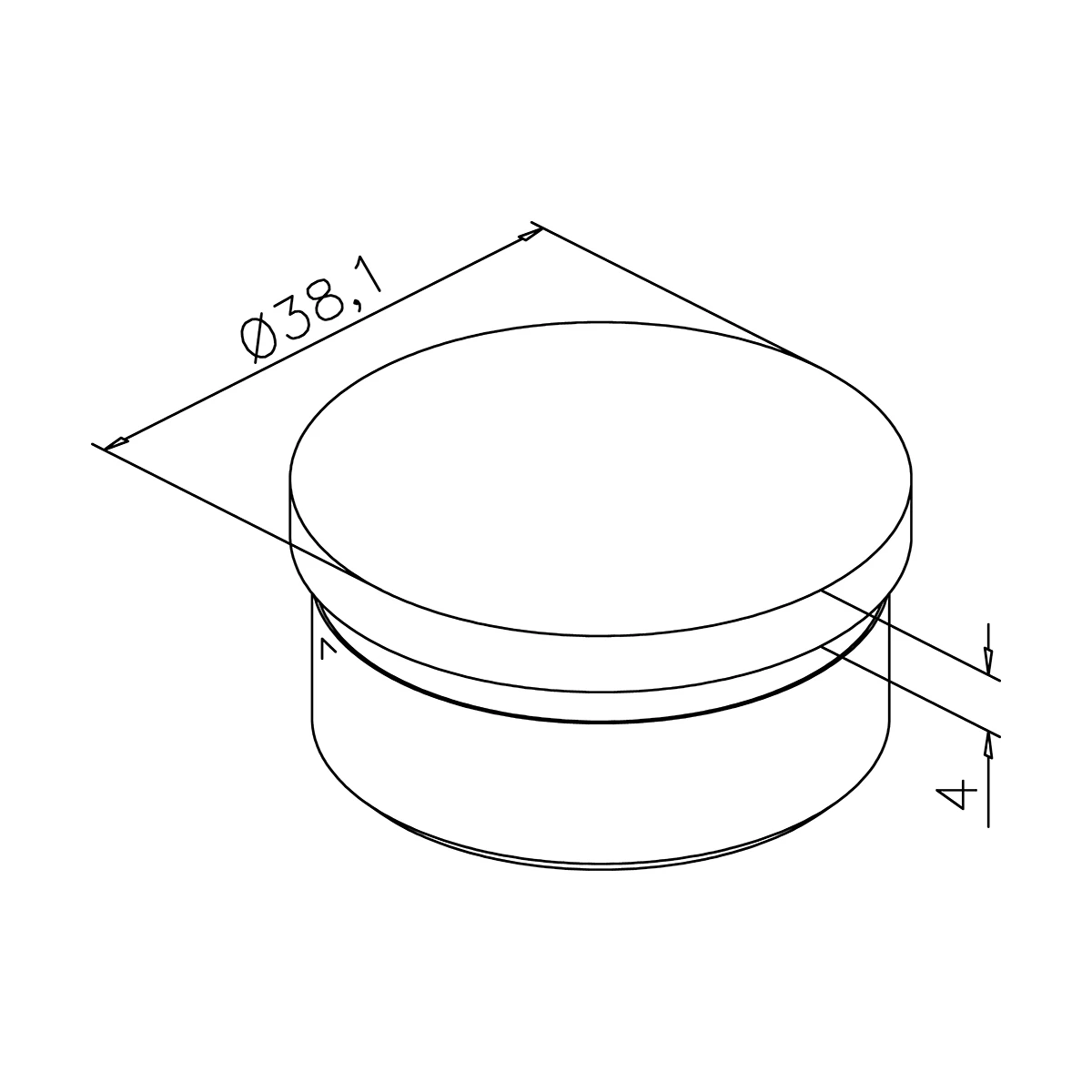 Endkappe für Rohr - flach, xx0732xxxxx