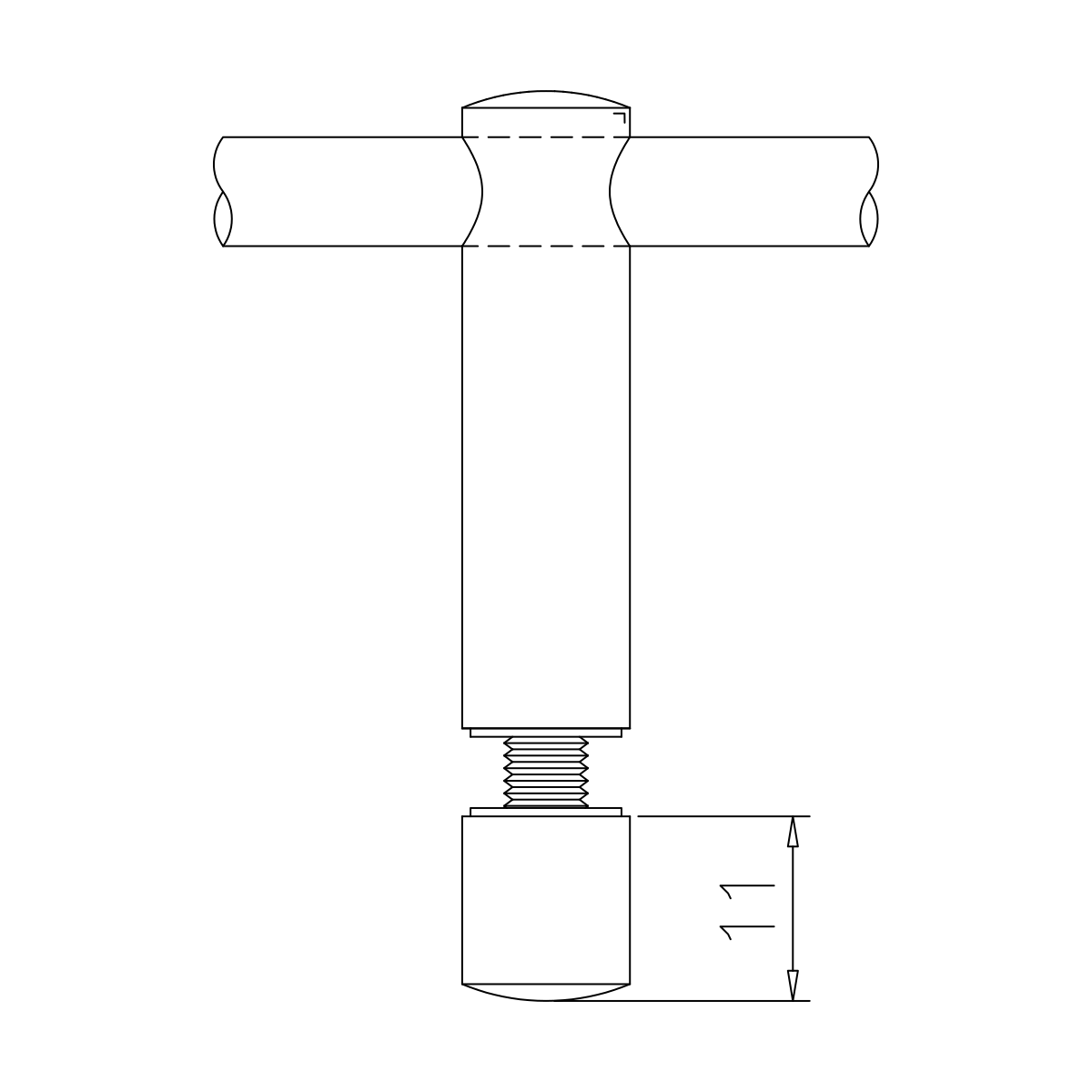 Mittelstütze für Glasmontage, 110681xxxxx