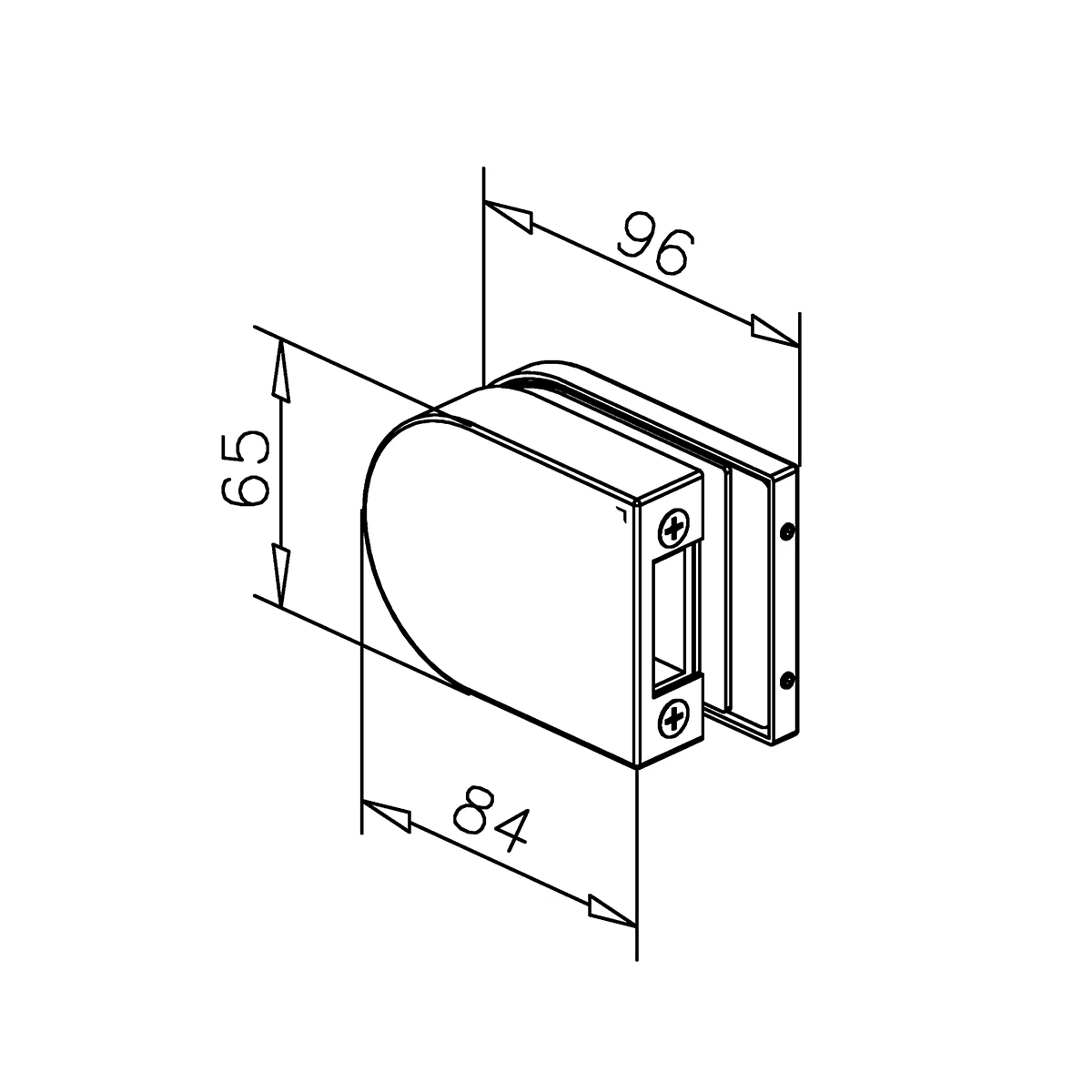 Gegenkasten für Glastürschloss, 452212000xx