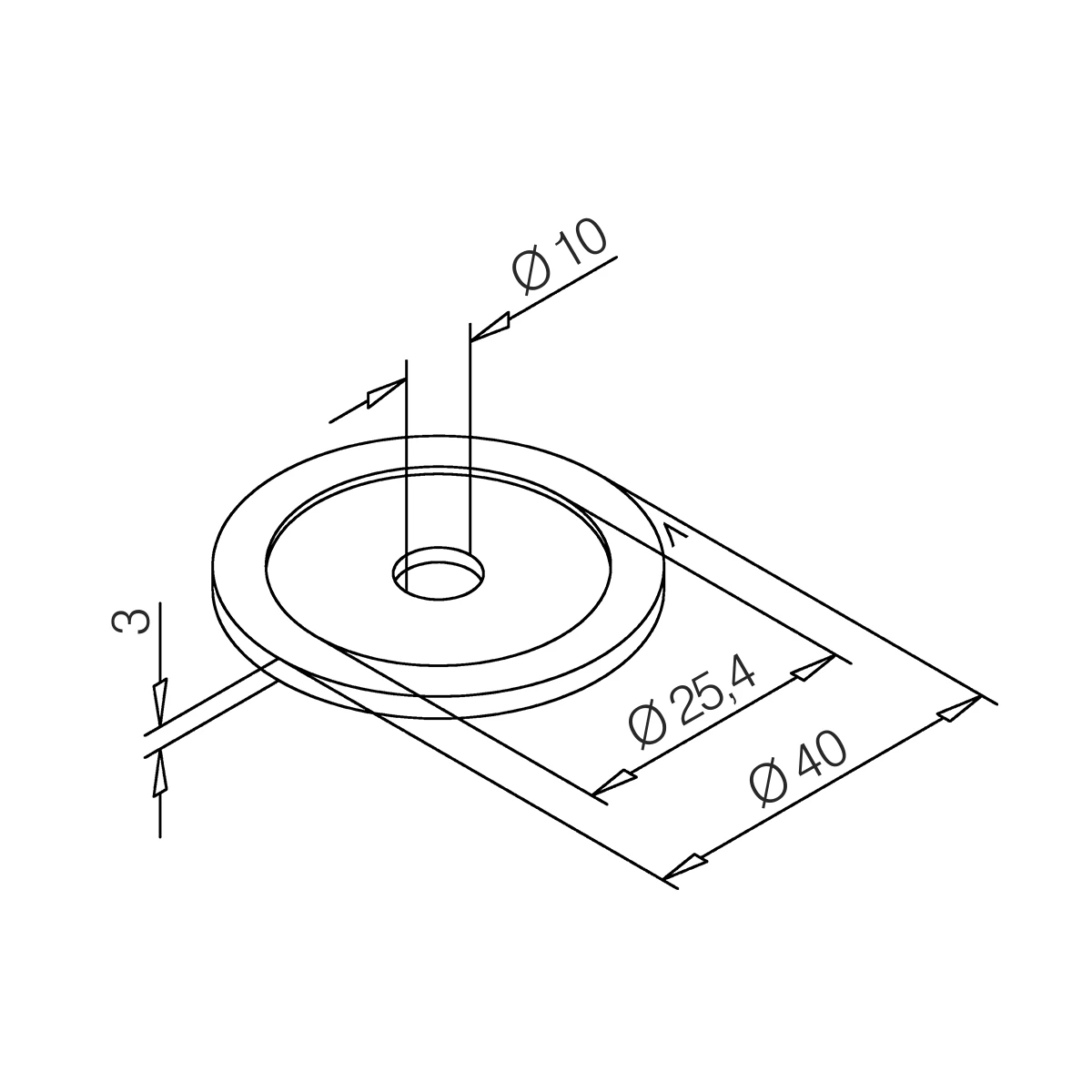 Rosette mit Bohrung 10 mm, 110501xxxxx