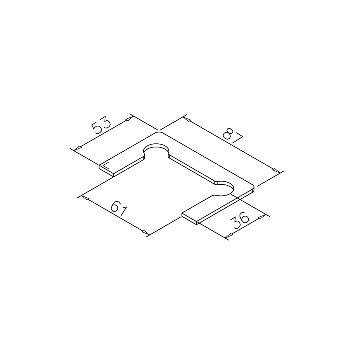 Gummieinlage für Glastürscharniere - EPDM oder SBR, 1950xx00000
