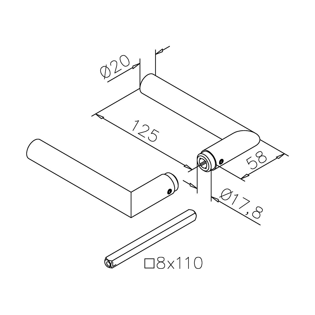Türdrücker-Set, L-Form, 476010020xx