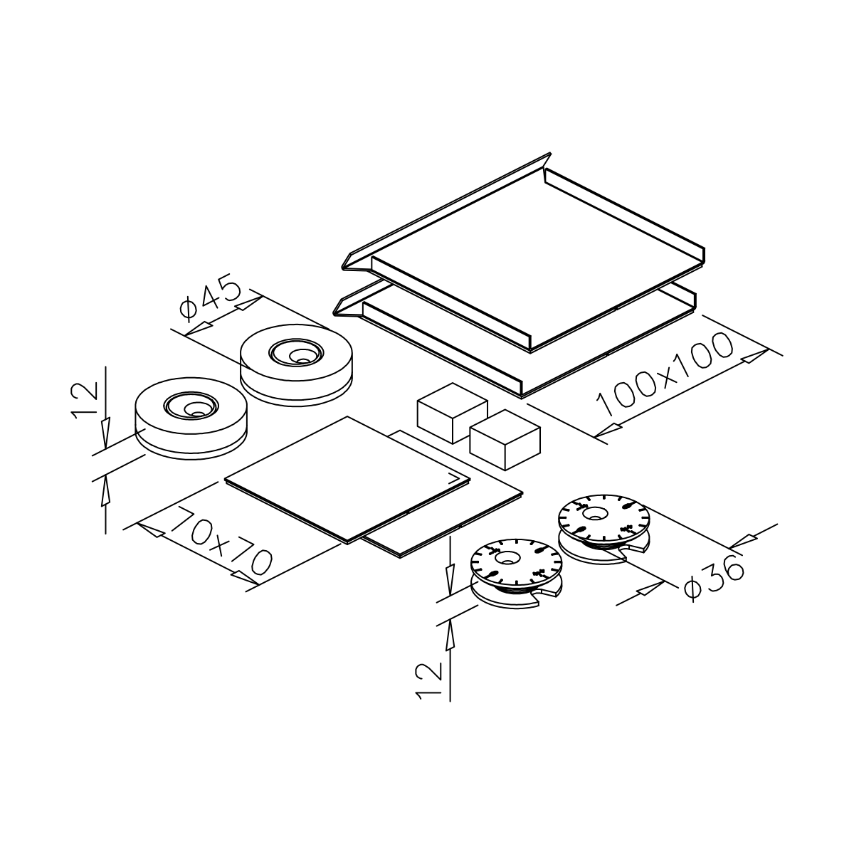 Profi Spiegelbefestigung mit Haftmagneten, 774851
