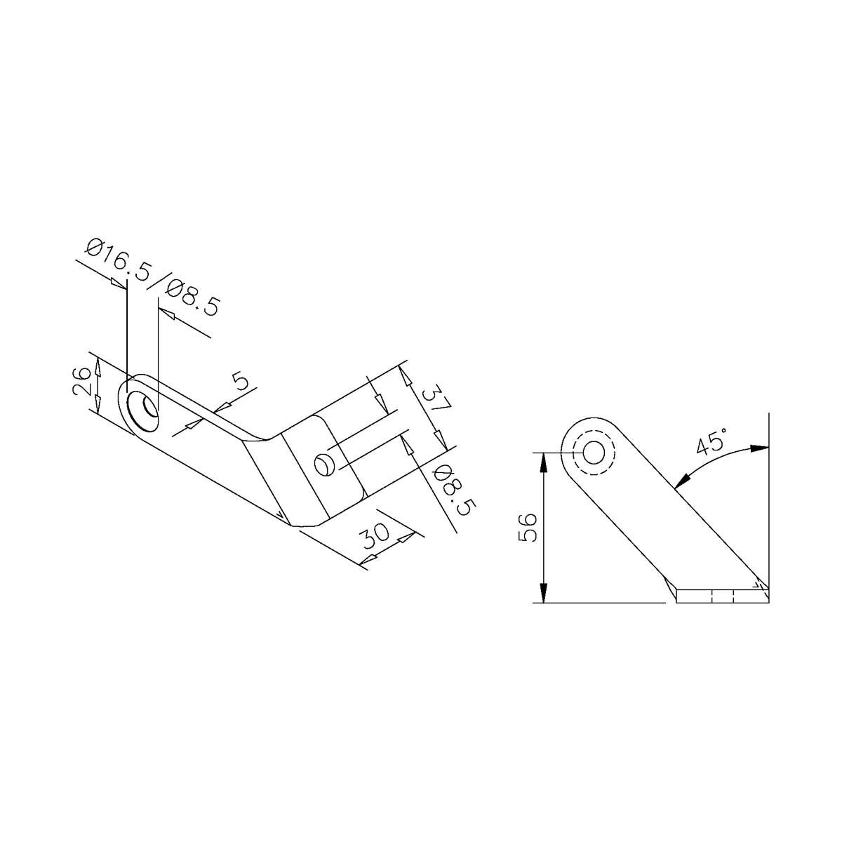 Winkelhalter 45°, 47011xxxx12