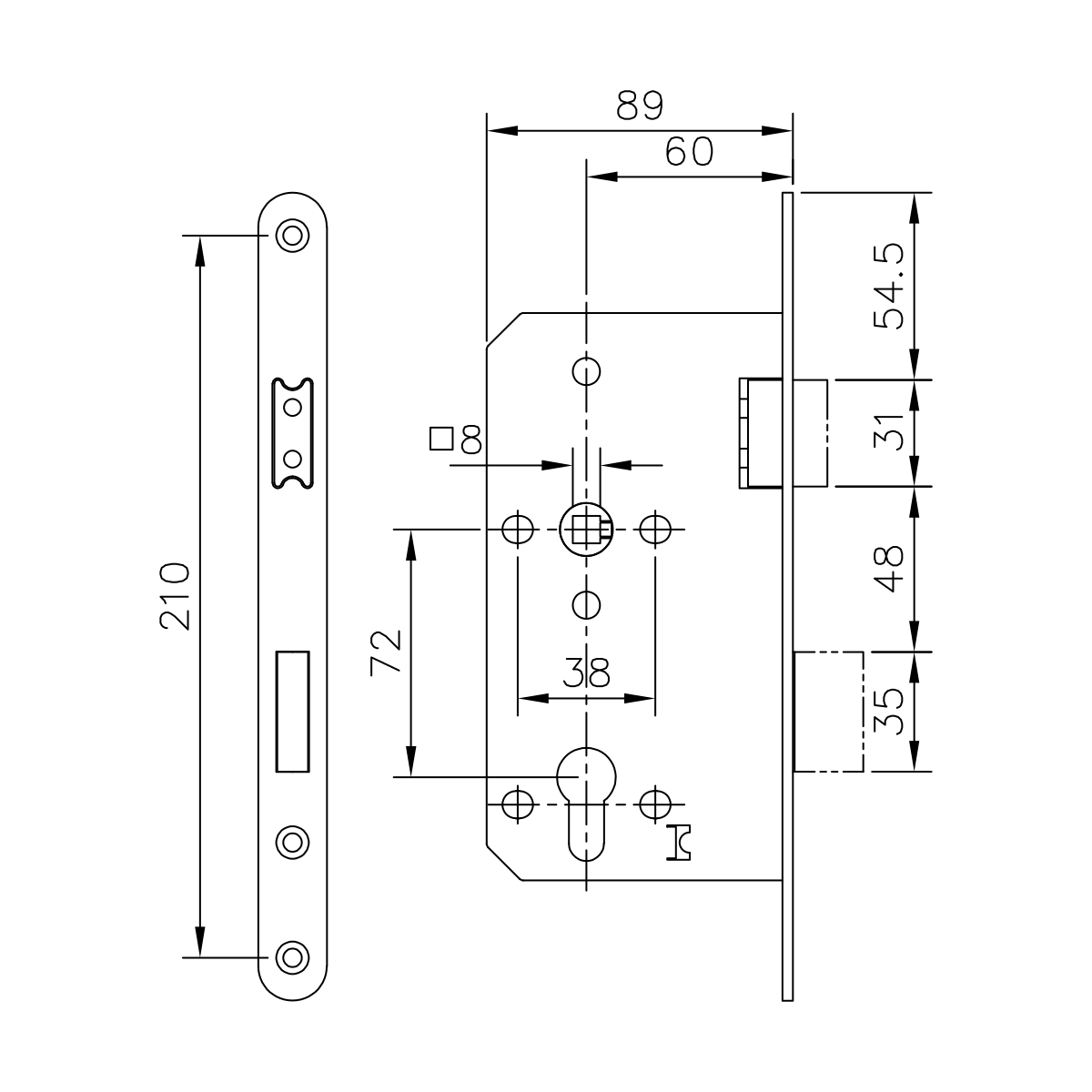 Steckschloss für Profilzylinder magnetisch, 7745243500012