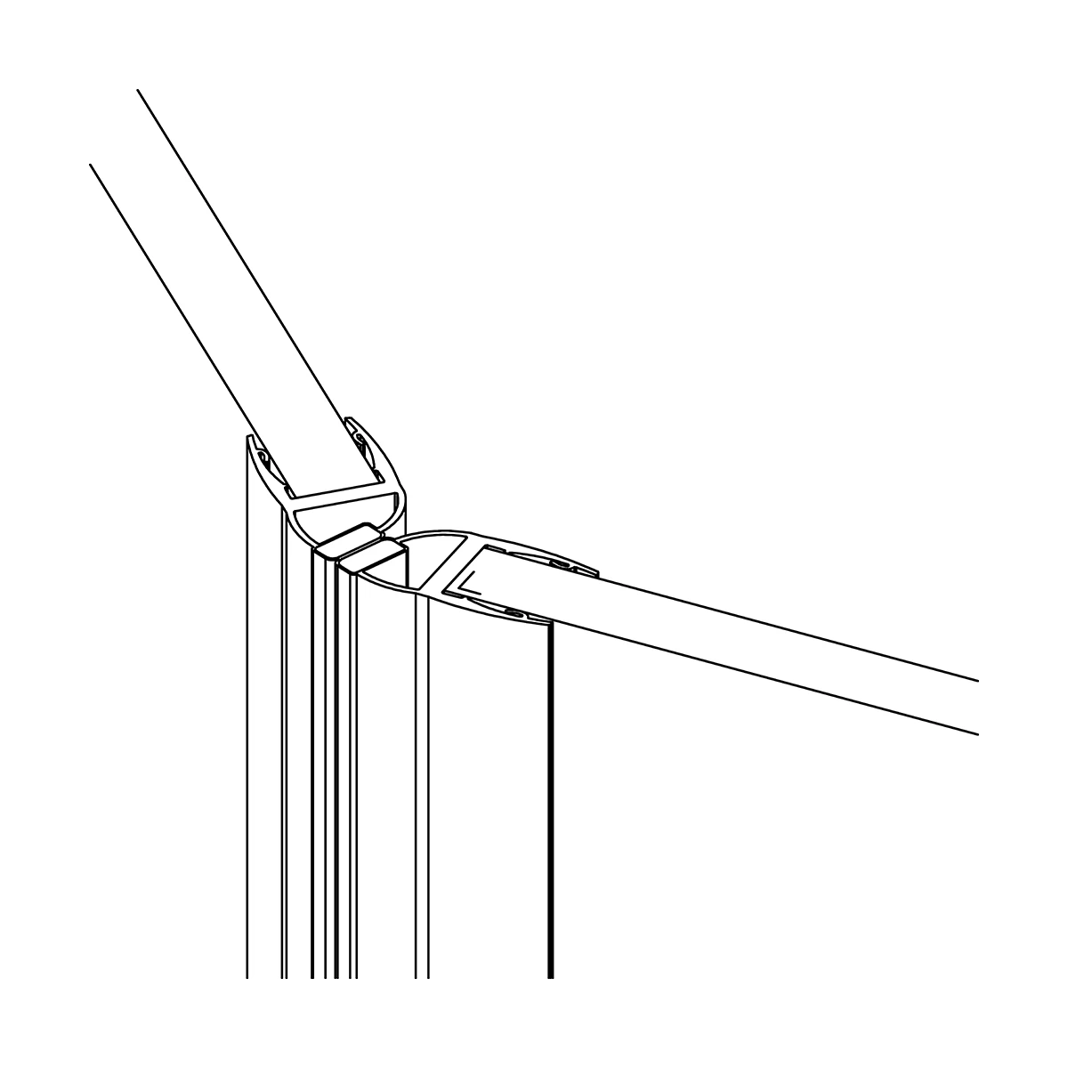 Magnetschließleiste 135° für Glastür, 194010135xx