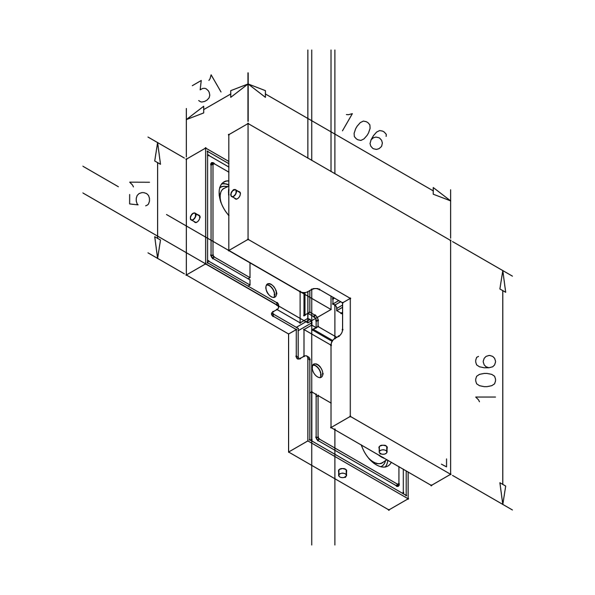 Winkelverbinder für Ganzglas-Anlagen, 77452157000-xx