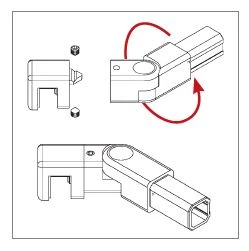 Glashalter für Vierkantrohr 20 x 20 mm, variabel, 400312420xx